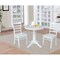 International Concepts Round 30 in Round Top Pedestal Table, with 2 Emily Chairs, White, 30 in W, 30 in L, 29.9 in H, Wood K08-30RT-27B-C617-2 - alternate 2